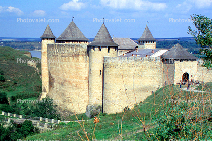 Khotyn Fortress, Castle, Bridge, Road, Chernivtsi Oblast, western Ukraine, 11 September 1992