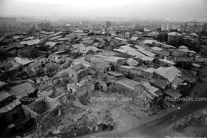 Shantytown Slum in Yerevan, skyline, cityscape