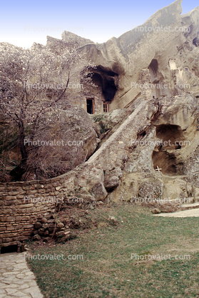 Rock Dwellings, Cliff Dwellings, Cliff-hanging Architecture, Georgian Orthodox monastery complex, Ruins of Davit Gareji