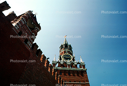 Clock Tower, Red Square, wall, building