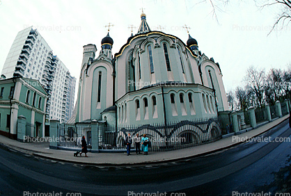 Russian Orthodox Church Building, sidewalk