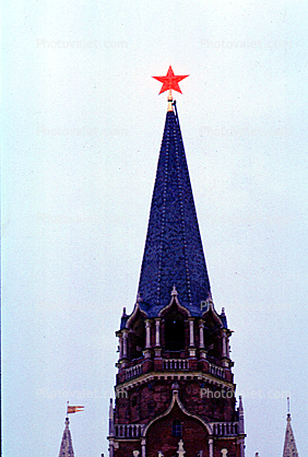 The Trinity Tower, Twilight, Dusk, Dawn, Red Star, Steeple, building