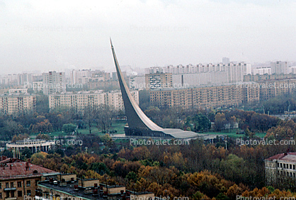 the Space Obelisk, Sputnik Monument, cityscape, skyline, building