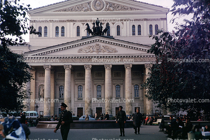 Bolshoi Theatre, building, statue, columns