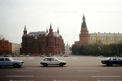 Cars, towers, Museum of History, Red-Square
