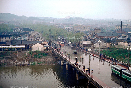 Bridge, Rain, River, rainy, Nanjing, 1950s