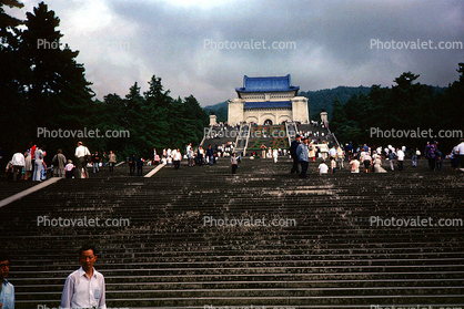 Temple, Steps, The main hall of Sun Yat-sen Mausoleum, 1950s