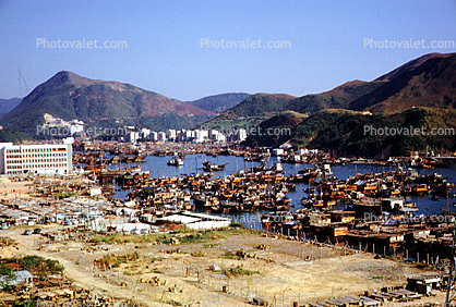 Boat City, Harbor, Boats, Hills, 1971, 1970s