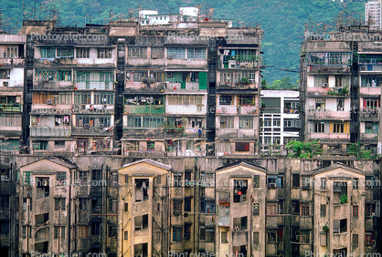 Tenement Apartment Buildings, Hills, 1982, 1980s