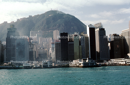 Skyscrapers, Harbor, Docks, Buildings, Cityscape, Skyline, 1985, 1980s