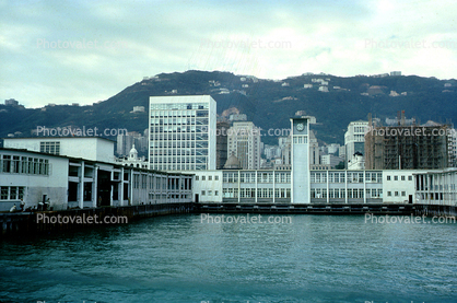 Harbor, Ferry Tower, Docks, buildings, Hills, 1962, 1960s