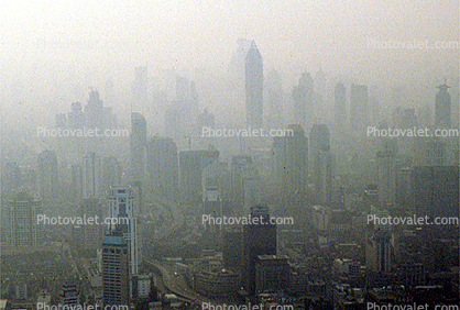 Smog Skyline, smoggy, haze, hazey, Dystopia