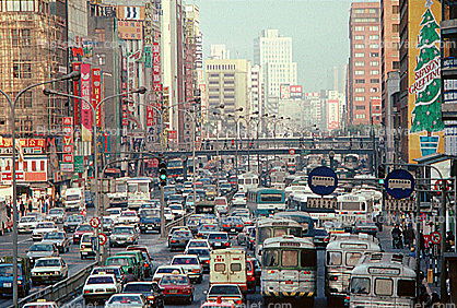 Traffic Jam, Downtown, skyline, Taipei