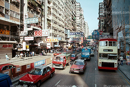Traffic in Taipei, cars, buildings