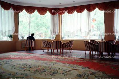 rug, carpet, chairs, windows, drapes, Lianjing