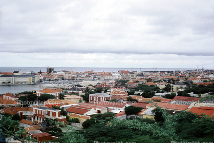 homes, houses, red roofs, buildings, skyline, Oranjestad, Aruba