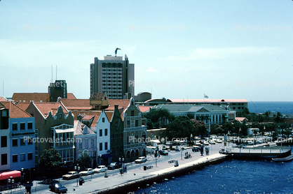 Willemstad Skyline, Cars, waterfront, buildings, hotel, Curacao, Willemstad