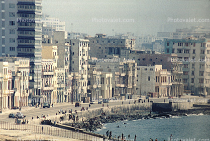 skyline, cityscape, waterfront, El Malecon, buildings, road, ocean