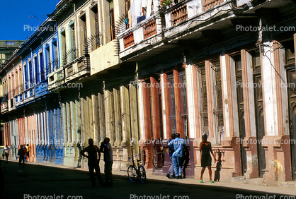 Colorful Buildings, Sidewalk, Old Havana building