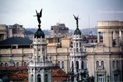 Church, Cathedral, Nike Victory statue, Havana Gran Teatro, Angels, Building, Ancient Greek goddess Nike