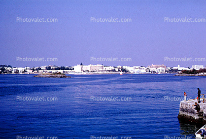 Princess Hotel, waterfront, buildings, bay, harbor, Paget, 1964, 1960s
