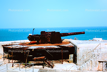 Gun Emplacement, Cannon, Defense, Fort Victoria, Saint George's, Grenada, Artillery, gun, 1950s