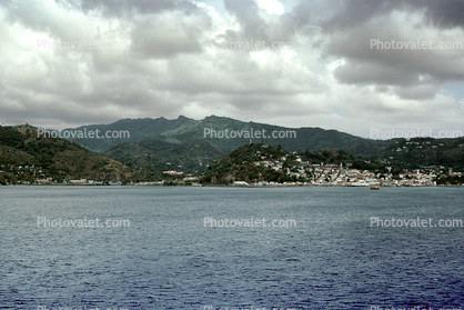 Mountains, hillside, Ocean, Bay, shoreline, Harbor, Saint Geroge's