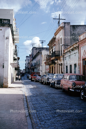 Cars, Street, Cityscape, Building, Outdoors, Outside, Exterior, San Juan, 1950s