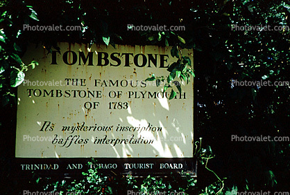 Tombstone of Plymouth, Trinidad