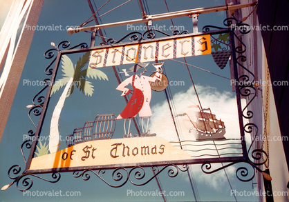 Stoners Sign, tall ship, rum maker, Saint Thomas