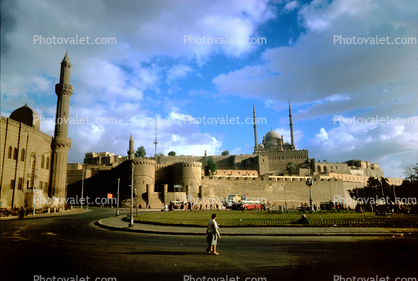 Citadel, Castle, Mosque, Minaret, Landmark, cityscape, 1964, 1960s