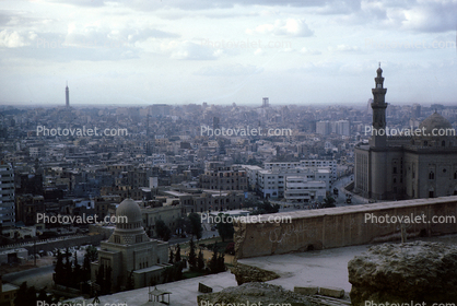 Minaret, buildings, skyline, mosque, 1964, 1960s