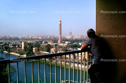 Cairo Tower, Borg Al-Qahira, Free-standing Concrete Tower, Balcony, Nile River, Cairo, 1971, 1970s