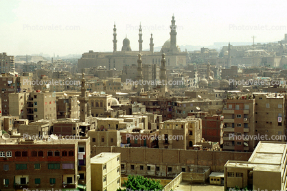 Cityscape, Housing, Buildings, Minarets, Mosque, Cairo