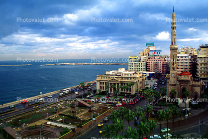 Buildings, Waterfront, Minaret, Housing, Alexandria