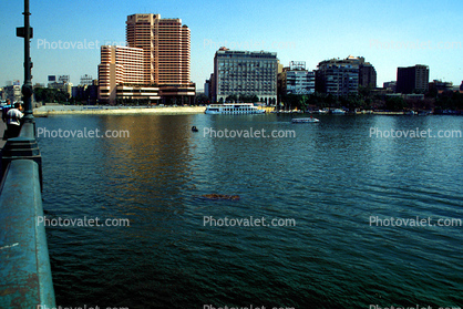 Nile River, Bridge, Buildings, Waterfront, Cairo