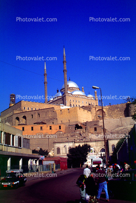 Citadel of Cairo, Mosque, Minarets, Buildings, street