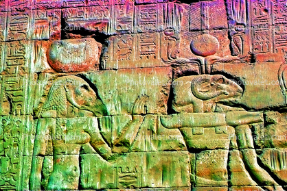 bar-Relief, figures, Rams Head, Falcon, wall
