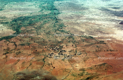 village, desert, desertification, Dirt, soil, near Dori, Sahel Desert