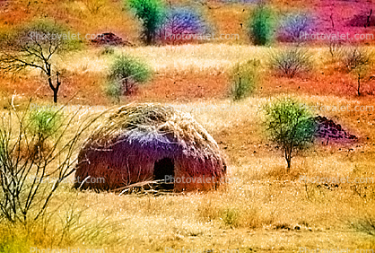 Thatched Roof House, Home, roundhouse, building, Sod
