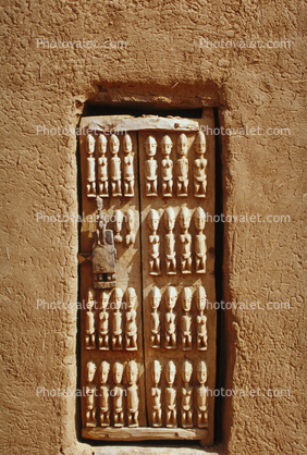 Ornate Door, Entrance, Doorway, Building, Dogon Country, Mopti Region, Sahil, Sahel