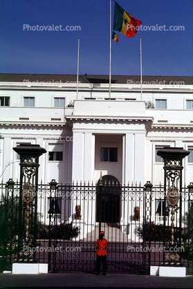 Government Building, President Residence, Guard at a Gate, Dakar