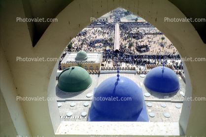 Crowded Street, Blue Domes, Great Mosque of Touba