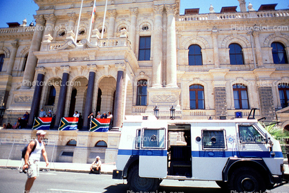 Armored Police Van, City Hall, Cape Town, government building