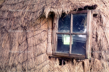 Beehive Grass Hut, window, Glass, Building, Cape Town, Sod