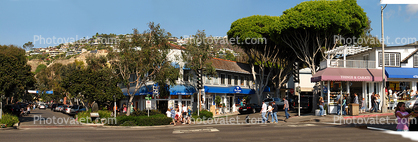 Laguna Beach Panorama, shops, buildings, stores