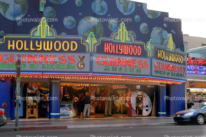 Hollywood Guinness World of Records Museum, art deco, Hollywood Movie Theater building, Movie Marquee, neon signs