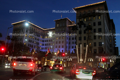 Four Season Beverly Regent Hotel, Rodeo Drive, Beverly Hills, night, nighttime, dusk