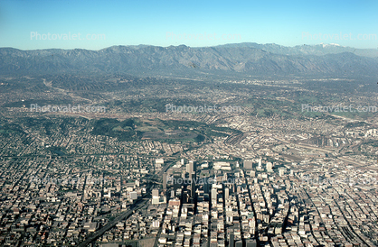 San Gabriel Mountains, urban landscape, sprawl, Pasadena