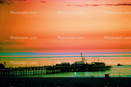 Santa Monica Pier, Twilight, Dusk, Dawn, 1970s